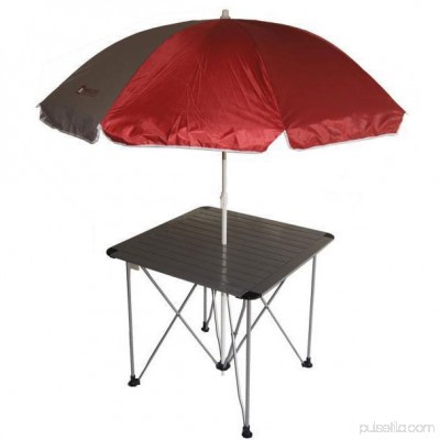27.5 Aluminum Roll Slate Graphite Grey Table with Umbrella 556308229